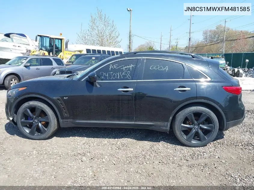 2015 Infiniti Qx70 VIN: JN8CS1MWXFM481585 Lot: 42102964