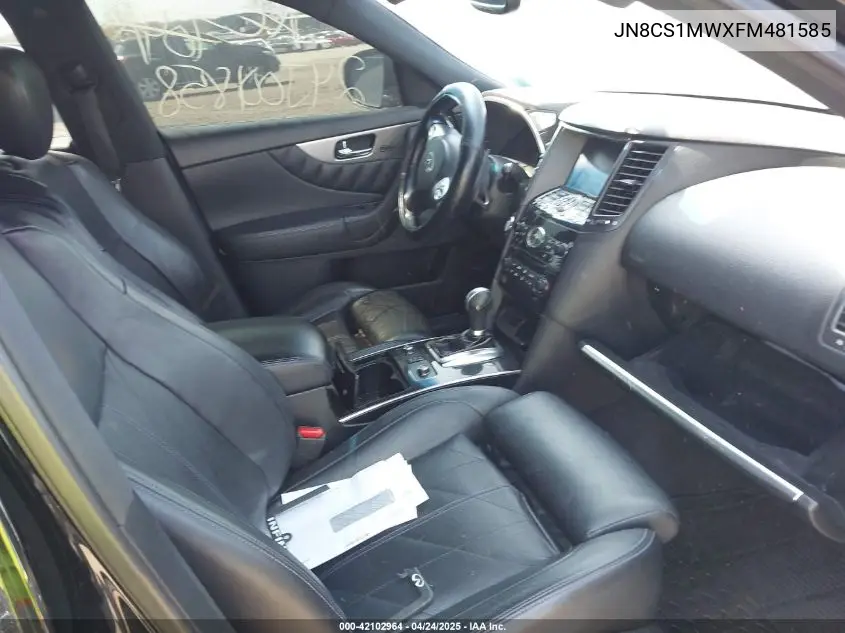 2015 Infiniti Qx70 VIN: JN8CS1MWXFM481585 Lot: 42102964