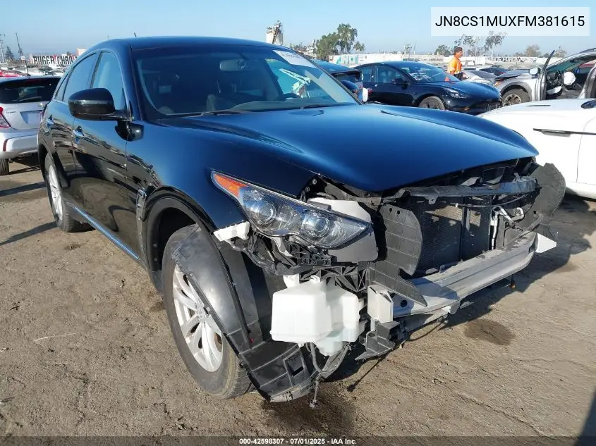 2015 Infiniti Qx70 VIN: JN8CS1MUXFM381615 Lot: 42598307