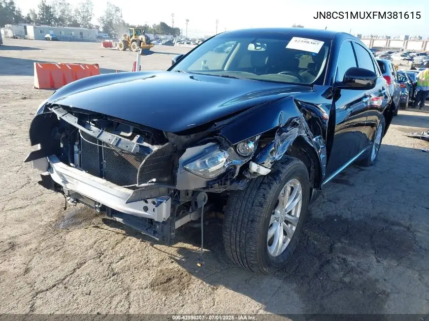 2015 Infiniti Qx70 VIN: JN8CS1MUXFM381615 Lot: 42598307