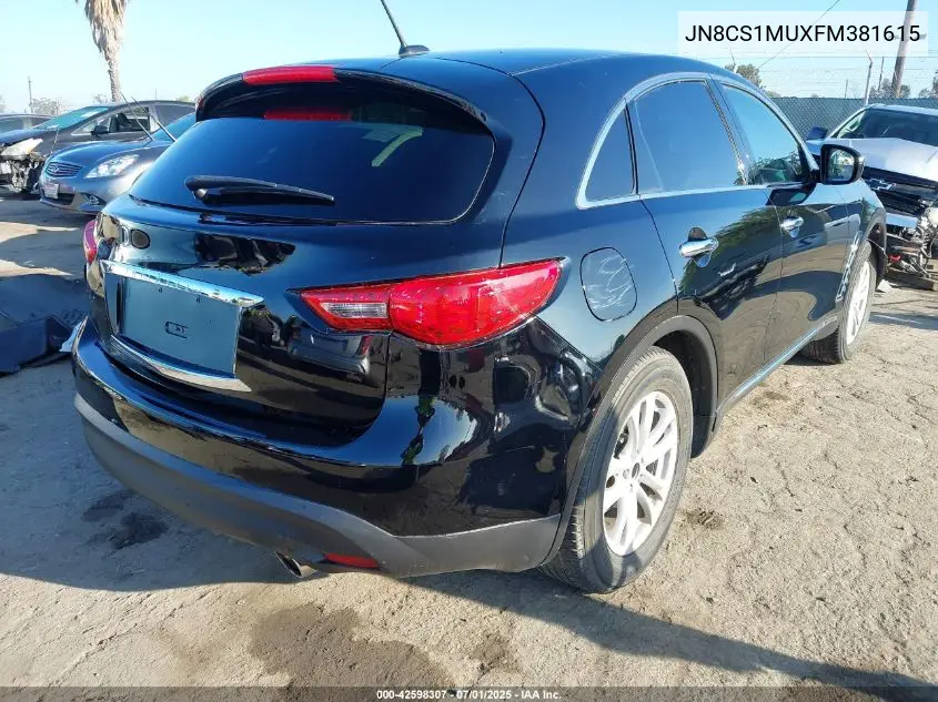 2015 Infiniti Qx70 VIN: JN8CS1MUXFM381615 Lot: 42598307