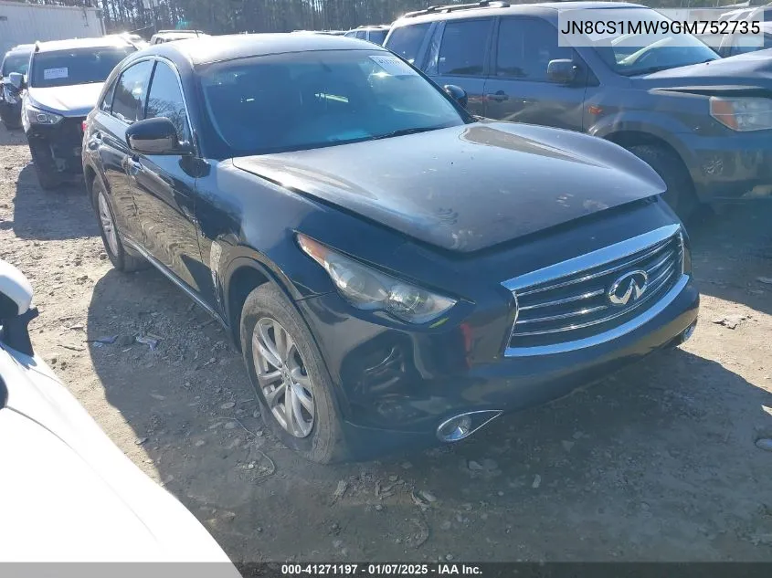 2016 Infiniti Qx70 VIN: JN8CS1MW9GM752735 Lot: 41271197