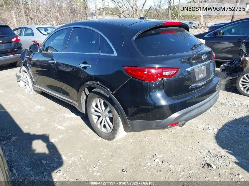 2016 Infiniti Qx70 VIN: JN8CS1MW9GM752735 Lot: 41271197
