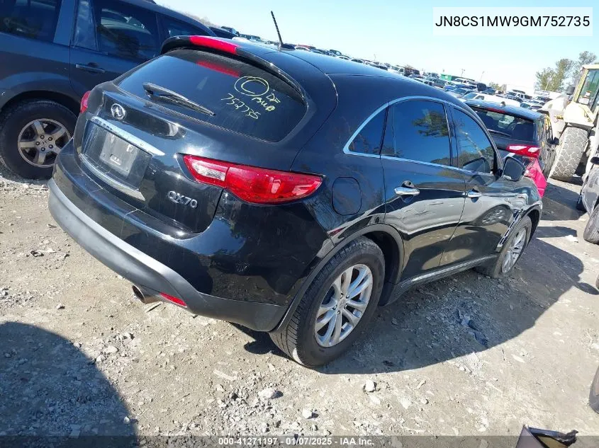 2016 Infiniti Qx70 VIN: JN8CS1MW9GM752735 Lot: 41271197