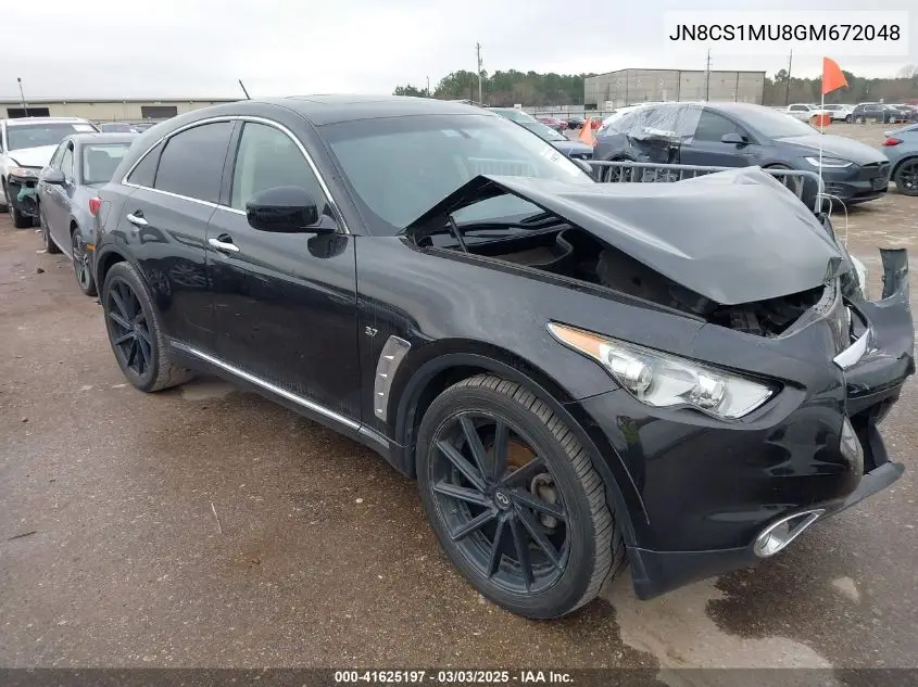 2016 Infiniti Qx70 VIN: JN8CS1MU8GM672048 Lot: 41625197