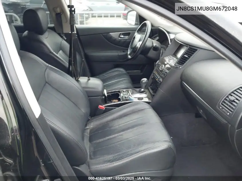2016 Infiniti Qx70 VIN: JN8CS1MU8GM672048 Lot: 41625197
