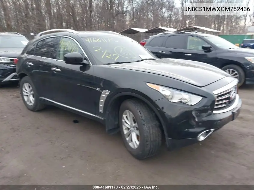 2016 Infiniti Qx70 VIN: JN8CS1MWXGM752436 Lot: 41681170