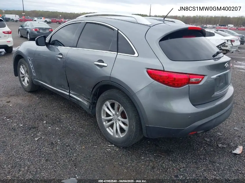 2016 Infiniti Qx70 VIN: JN8CS1MW0GM400207 Lot: 41952548