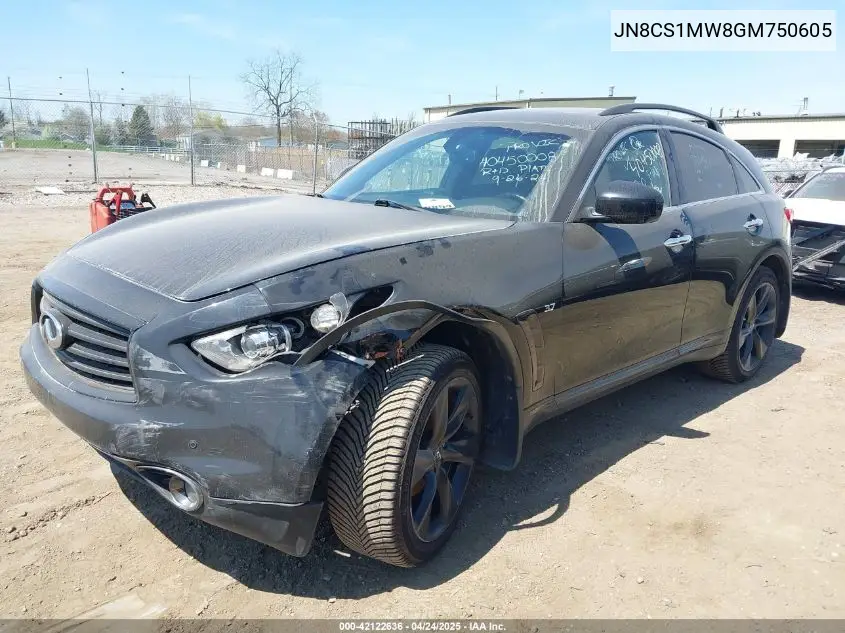 2016 Infiniti Qx70 VIN: JN8CS1MW8GM750605 Lot: 42122636