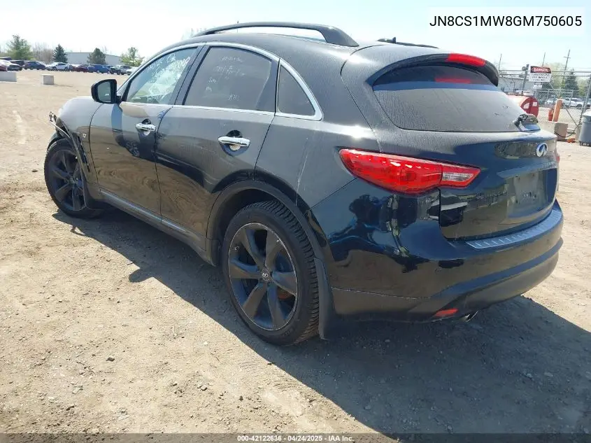 2016 Infiniti Qx70 VIN: JN8CS1MW8GM750605 Lot: 42122636