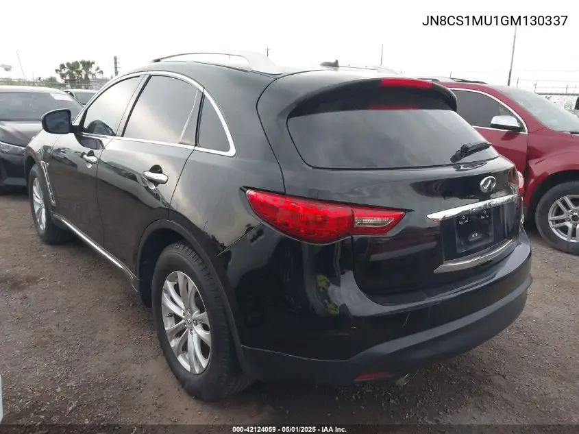 2016 Infiniti Qx70 VIN: JN8CS1MU1GM130337 Lot: 42124059