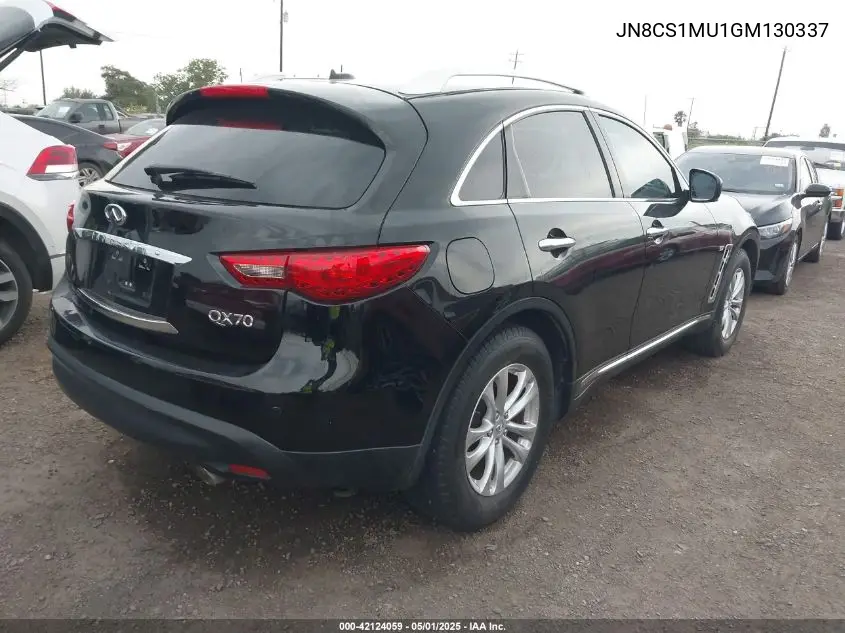 2016 Infiniti Qx70 VIN: JN8CS1MU1GM130337 Lot: 42124059