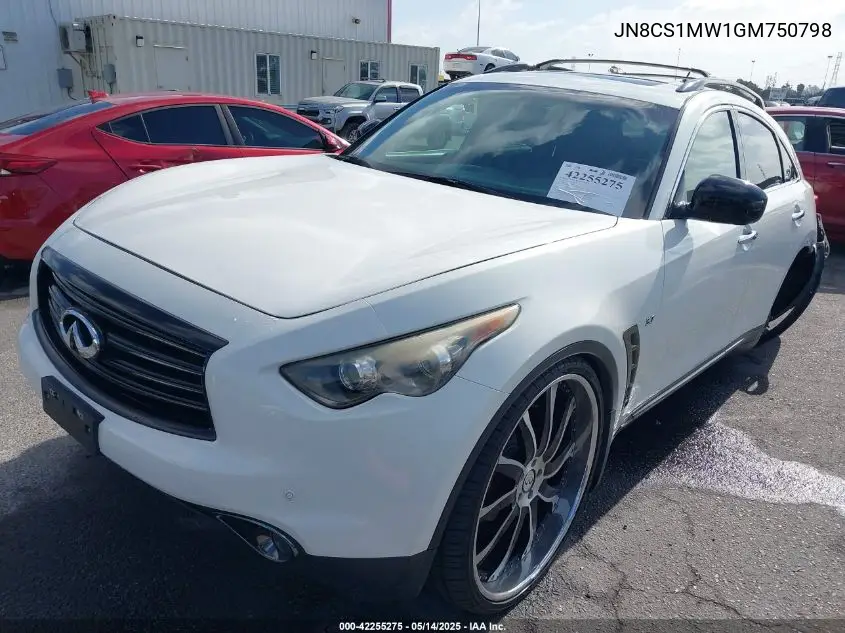2016 Infiniti Qx70 VIN: JN8CS1MW1GM750798 Lot: 42255275