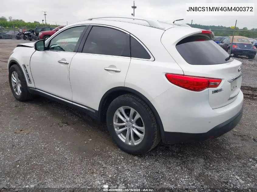 2016 Infiniti Qx70 VIN: JN8CS1MW4GM400372 Lot: 42280369