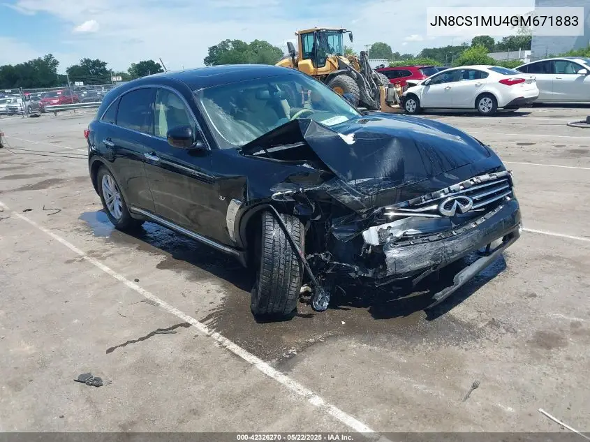 2016 Infiniti Qx70 VIN: JN8CS1MU4GM671883 Lot: 42326270