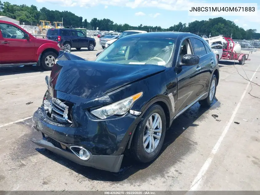 2016 Infiniti Qx70 VIN: JN8CS1MU4GM671883 Lot: 42326270