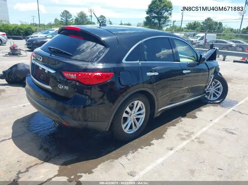 2016 Infiniti Qx70 VIN: JN8CS1MU4GM671883 Lot: 42326270