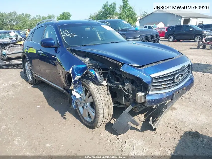 2016 Infiniti Qx70 VIN: JN8CS1MW5GM750920 Lot: 42461404