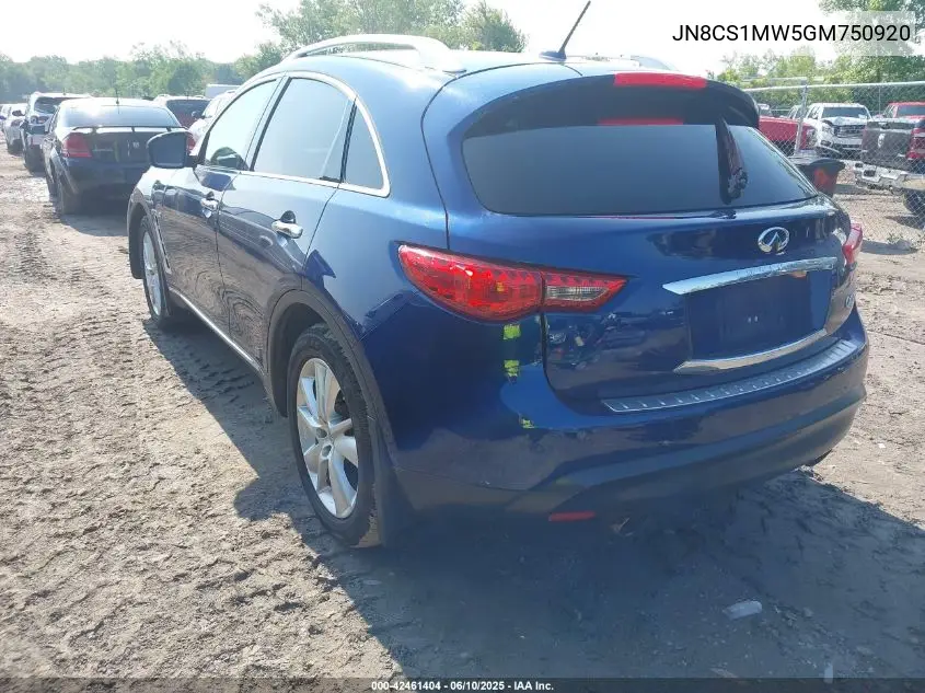 2016 Infiniti Qx70 VIN: JN8CS1MW5GM750920 Lot: 42461404