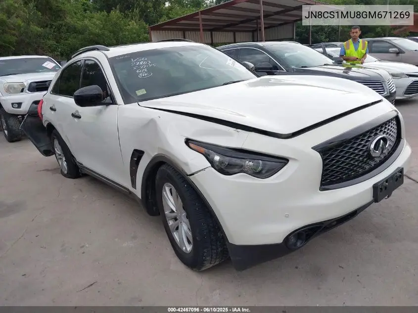 2016 Infiniti Qx70 VIN: JN8CS1MU8GM671269 Lot: 42467096