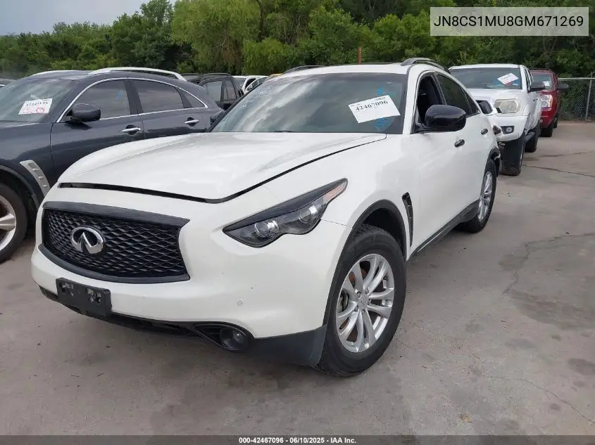 2016 Infiniti Qx70 VIN: JN8CS1MU8GM671269 Lot: 42467096