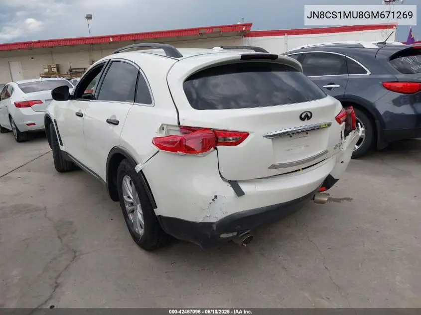 2016 Infiniti Qx70 VIN: JN8CS1MU8GM671269 Lot: 42467096