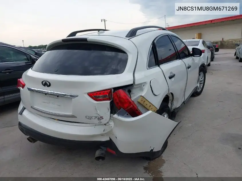 2016 Infiniti Qx70 VIN: JN8CS1MU8GM671269 Lot: 42467096