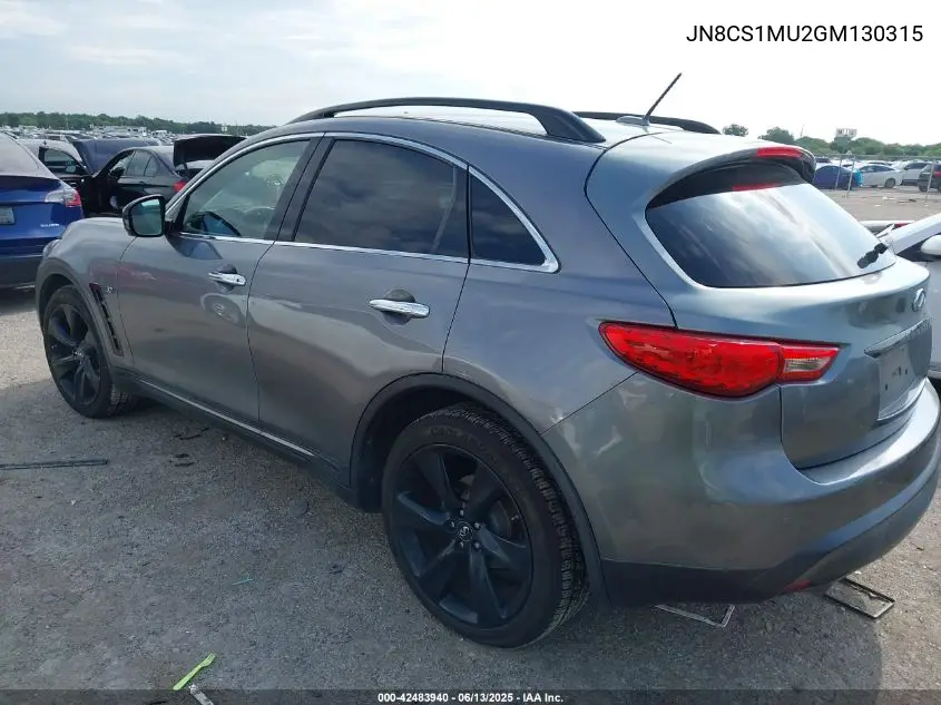 2016 Infiniti Qx70 VIN: JN8CS1MU2GM130315 Lot: 42483940