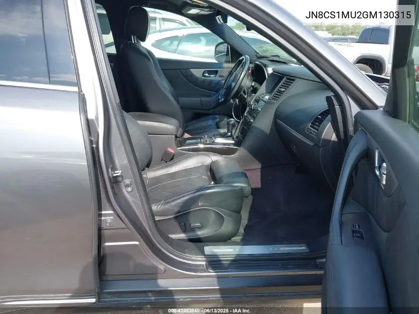 2016 Infiniti Qx70 VIN: JN8CS1MU2GM130315 Lot: 42483940
