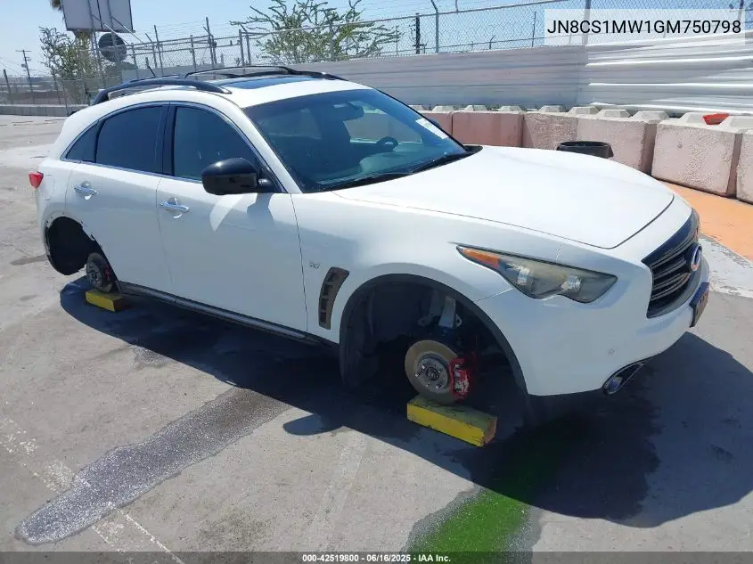 2016 Infiniti Qx70 VIN: JN8CS1MW1GM750798 Lot: 42519800