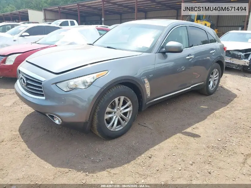 2016 Infiniti Qx70 VIN: JN8CS1MU4GM671494 Lot: 42571228