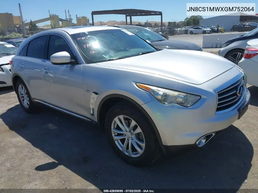 2016 Infiniti Qx70 VIN: JN8CS1MWXGM752064 Lot: 42655098