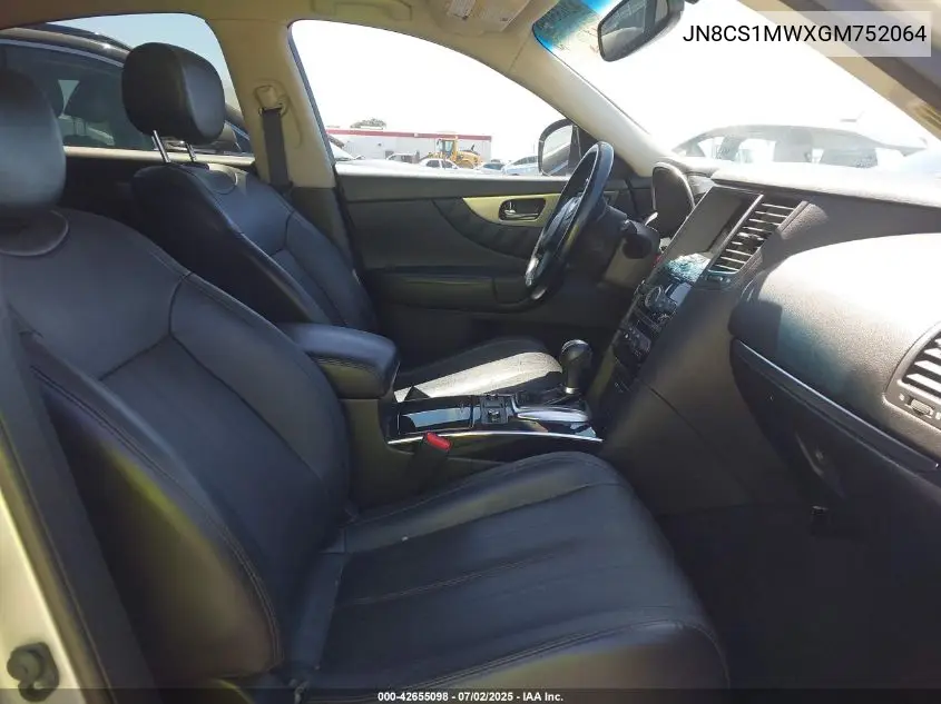 2016 Infiniti Qx70 VIN: JN8CS1MWXGM752064 Lot: 42655098