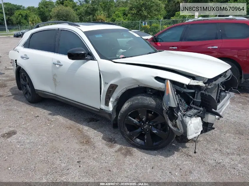 2016 Infiniti Qx70 VIN: JN8CS1MUXGM670964 Lot: 42698717