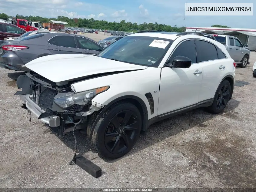 2016 Infiniti Qx70 VIN: JN8CS1MUXGM670964 Lot: 42698717