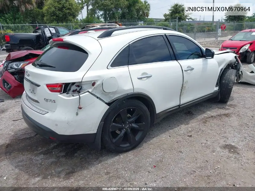 2016 Infiniti Qx70 VIN: JN8CS1MUXGM670964 Lot: 42698717