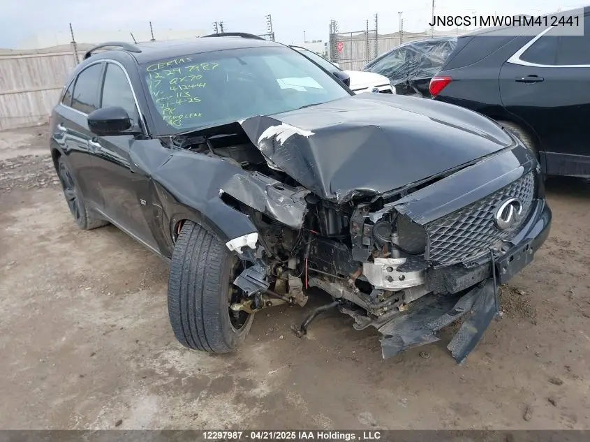 2017 Infiniti Qx70 VIN: JN8CS1MW0HM412441 Lot: 12297987