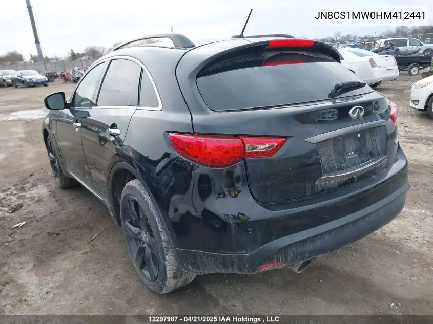 2017 Infiniti Qx70 VIN: JN8CS1MW0HM412441 Lot: 12297987