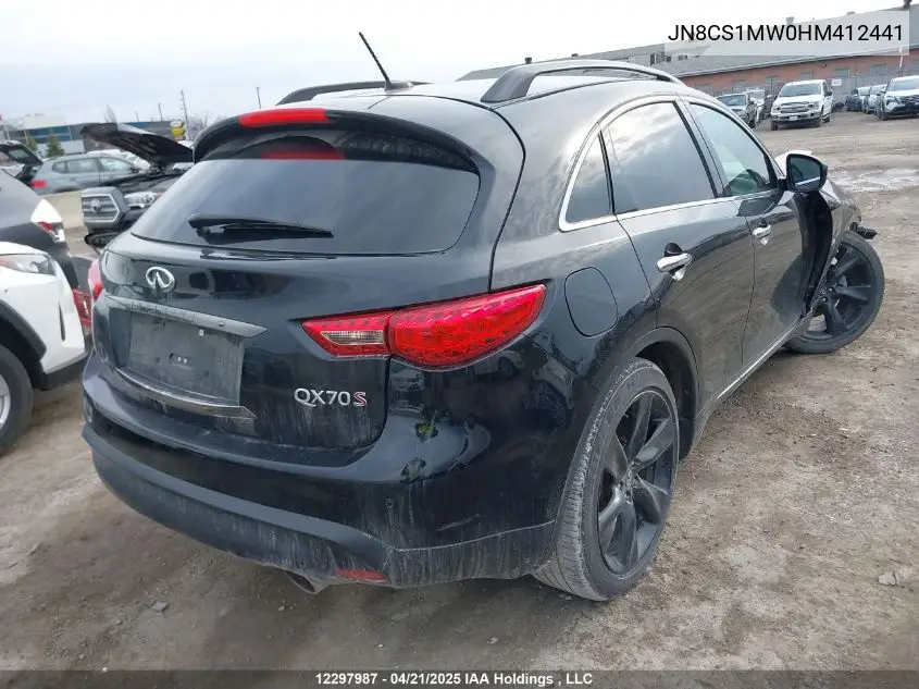 2017 Infiniti Qx70 VIN: JN8CS1MW0HM412441 Lot: 12297987