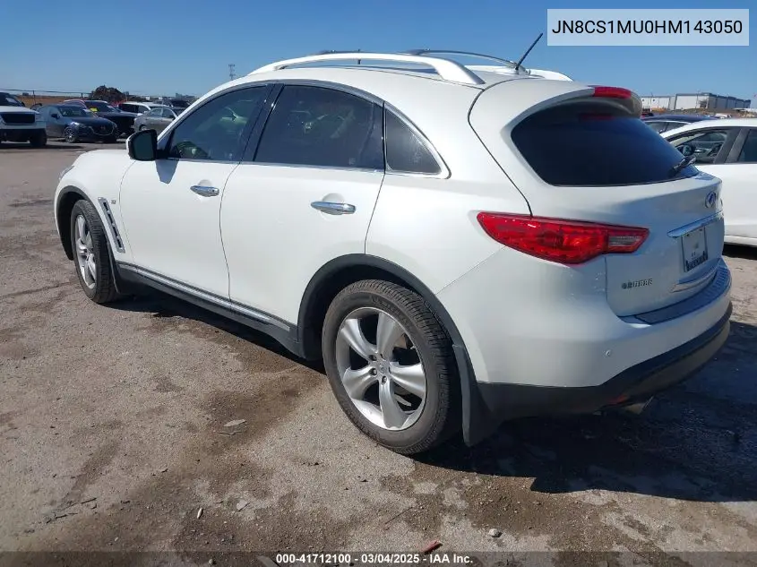 2017 Infiniti Qx70 VIN: JN8CS1MU0HM143050 Lot: 41712100