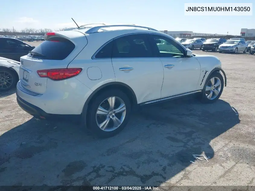 2017 Infiniti Qx70 VIN: JN8CS1MU0HM143050 Lot: 41712100