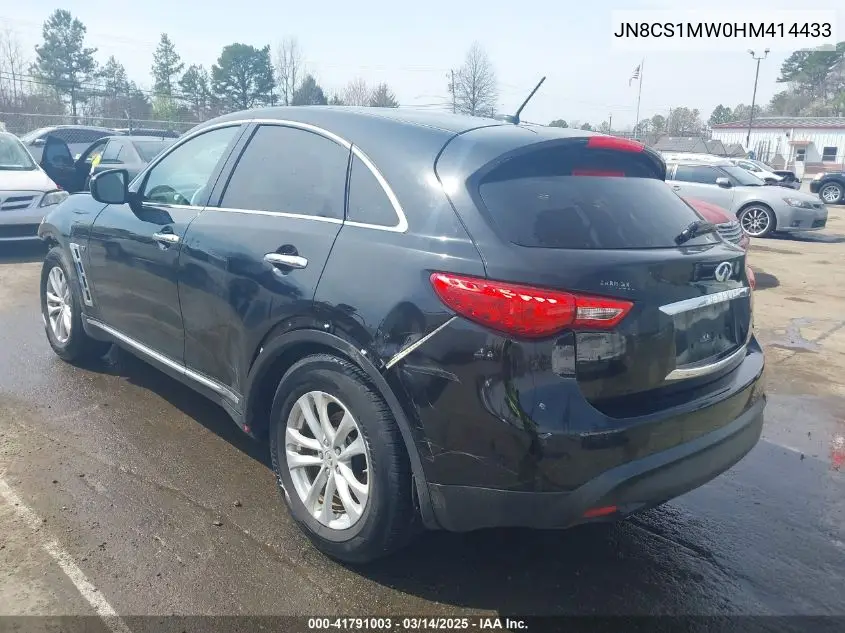 2017 Infiniti Qx70 VIN: JN8CS1MW0HM414433 Lot: 41791003