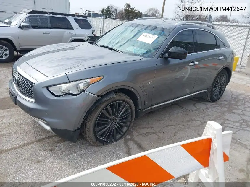 2017 Infiniti Qx70 VIN: JN8CS1MW9HM412647 Lot: 41830232