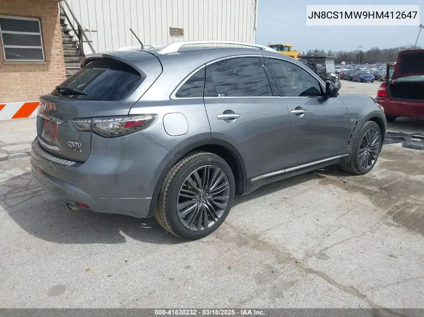 2017 Infiniti Qx70 VIN: JN8CS1MW9HM412647 Lot: 41830232