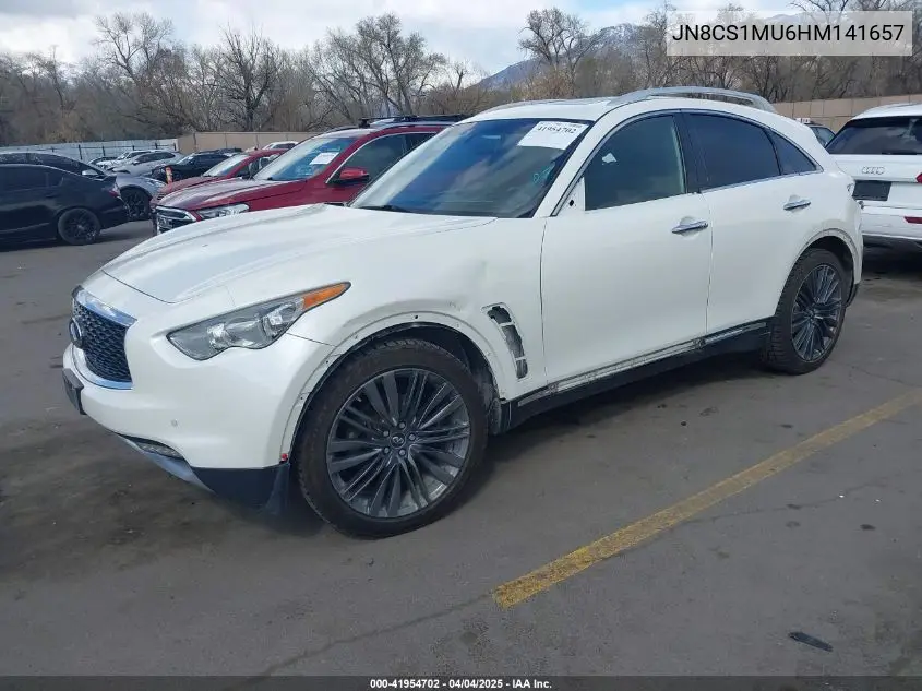 2017 Infiniti Qx70 VIN: JN8CS1MU6HM141657 Lot: 41954702