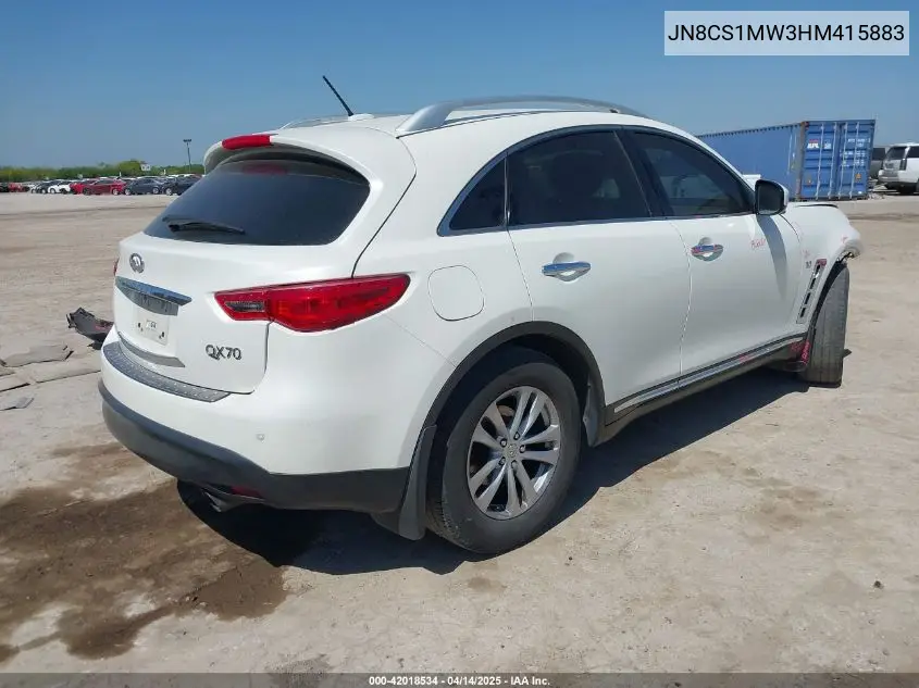 2017 Infiniti Qx70 VIN: JN8CS1MW3HM415883 Lot: 42018534