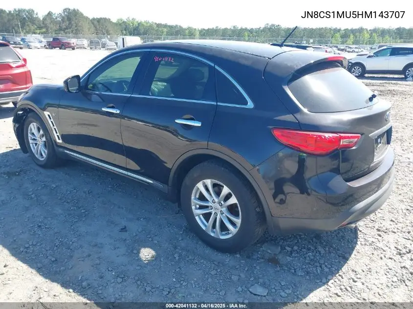 2017 Infiniti Qx70 VIN: JN8CS1MU5HM143707 Lot: 42041132