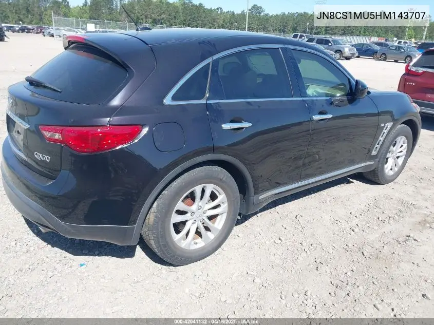 2017 Infiniti Qx70 VIN: JN8CS1MU5HM143707 Lot: 42041132