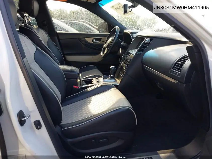 2017 Infiniti Qx70 VIN: JN8CS1MW0HM411905 Lot: 42136954