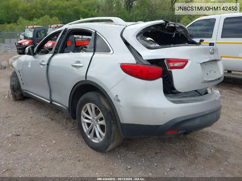 2017 Infiniti Qx70 VIN: JN8CS1MU0HM142450 Lot: 42242833